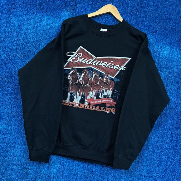 Budweiser Beer Brand Crewneck Sweater – Clydesdales Horse Graphic – “The World R - Picture 3 of 4